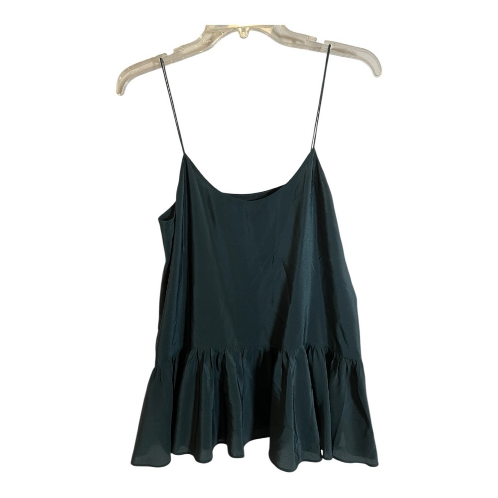 Club Monaco Green Spaghetti Strap Peplum Tank Size Small